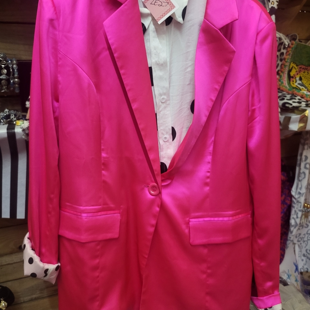 Silk hot pink jacket/blazer